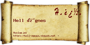 Hell Ágnes névjegykártya