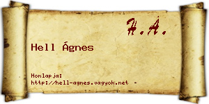 Hell Ágnes névjegykártya