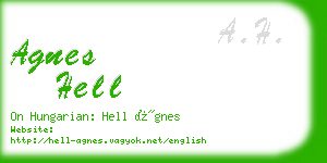 agnes hell business card